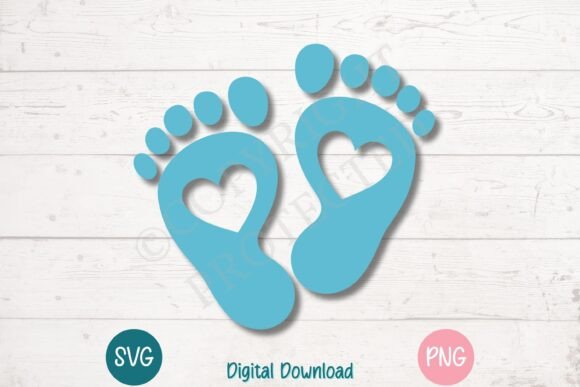 Baby Feet with Heart Cutouts: A Versatile Graphic Design Asset for Crafts and Branding
