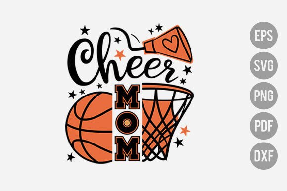 Basketball and Cheer Mom Svg: A Unique Graphic for T-Shirt Designs