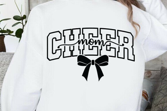 Cheer Mom Svg Png & Cheerleader Bow SVG for T-Shirt Designs