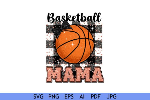 Glitter Basketball Mama Buffalo Plaid: A Graphics Asset for Crafts and Creative Websites
