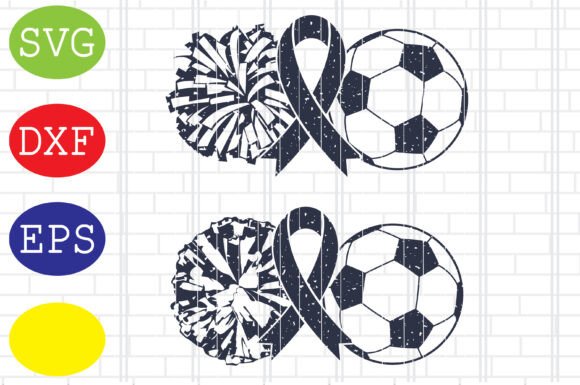 Soccer Awareness and Pom Soccer Ball: A Versatile Graphic Design Asset for Crafts and Local Business Branding