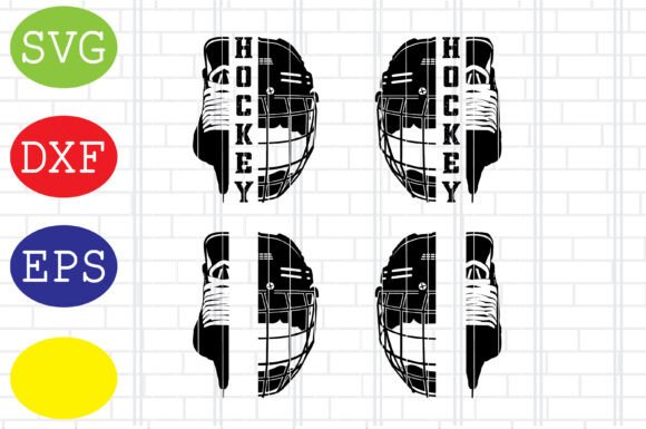 Split Hockey Player Skates and Helmet: A Graphic Design Asset for Website and Editorial Use