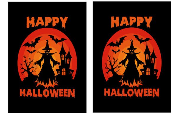 Vintage Happy Halloween Graphic Design Asset for Crafts and Marketing